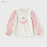 Girl Long Sleeve Cotton Tee – Printed Design